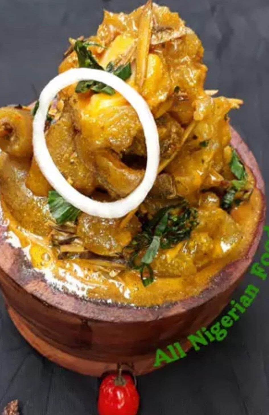 Nkwobi (cowlegs with rich sauce) $25.00